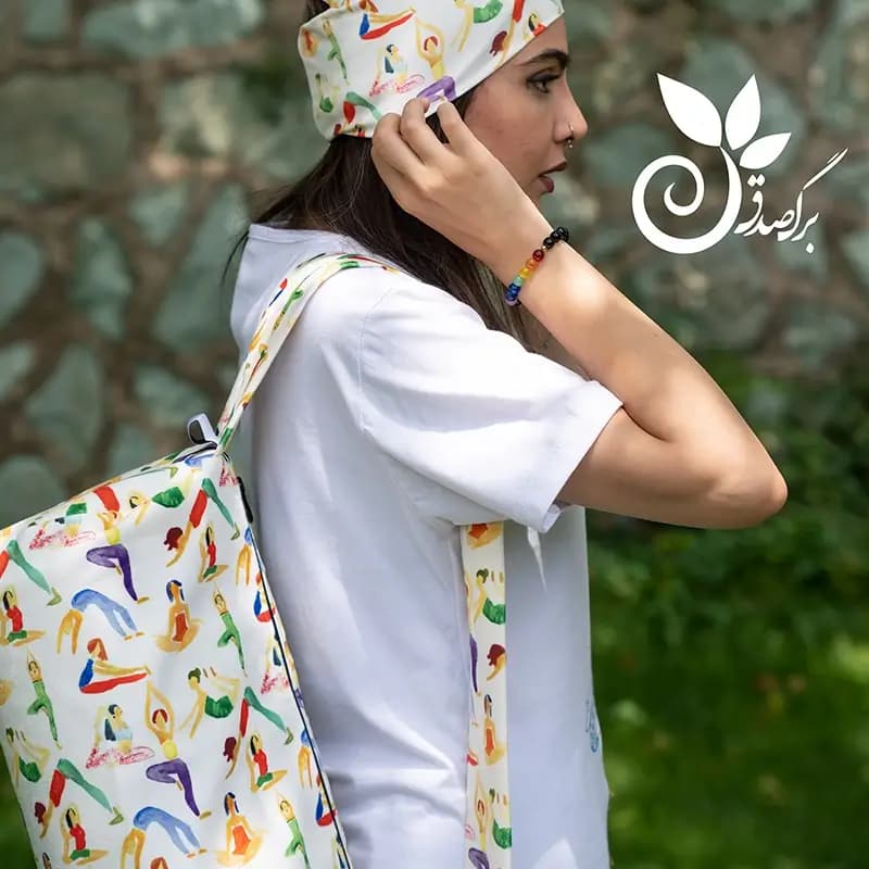 کیف مت یوگا مخمل طرح آسانا کد 1253 — تصویر ۵