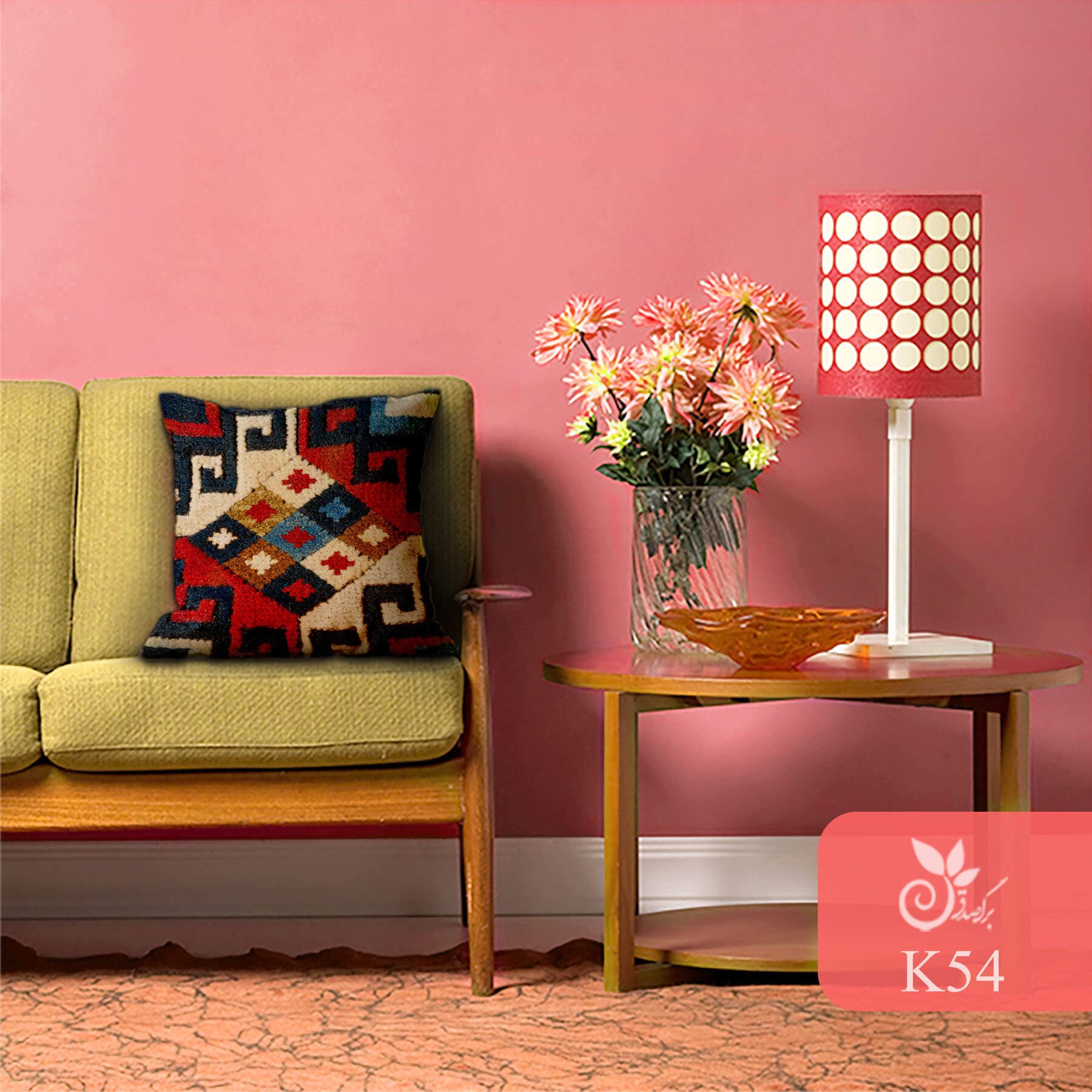 کوسن مخمل طرح سنتی کد 54