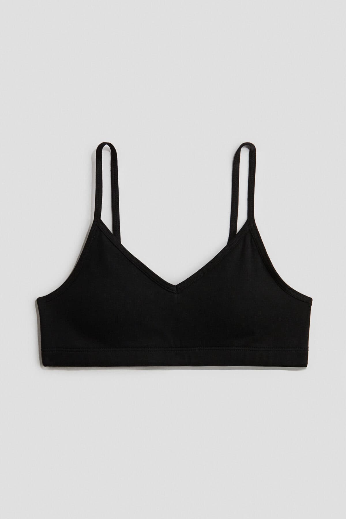 تاپ ورزشی اچ اند ام دخترانه پنبه ای مشکی راسته Crop / کراپ | H&M TYCEC50EDA37994603262DB00 BD