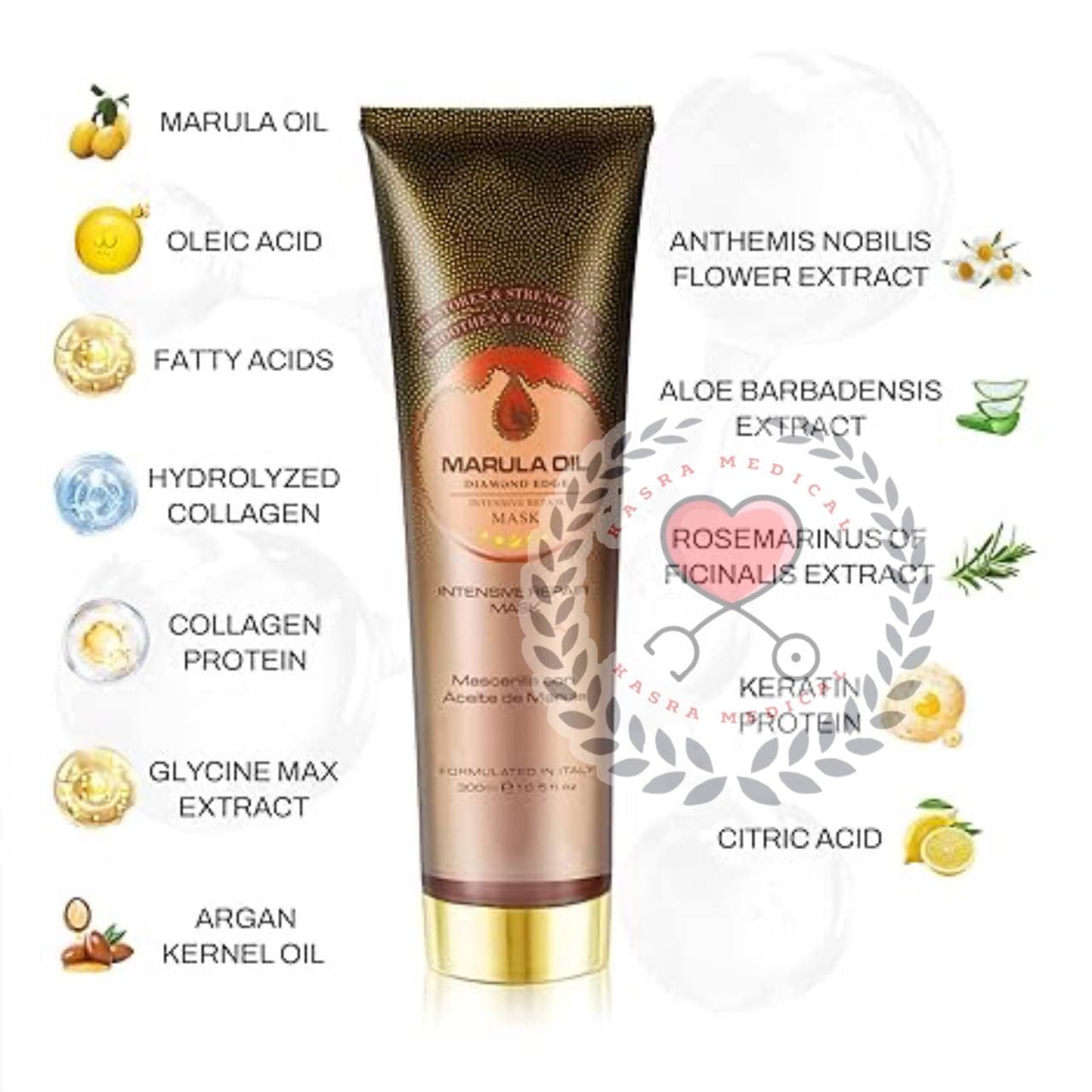 ماسک مو دایمند دیج مدل Marula OIL | حجم 300 میلی لیتر — تصویر ۵
