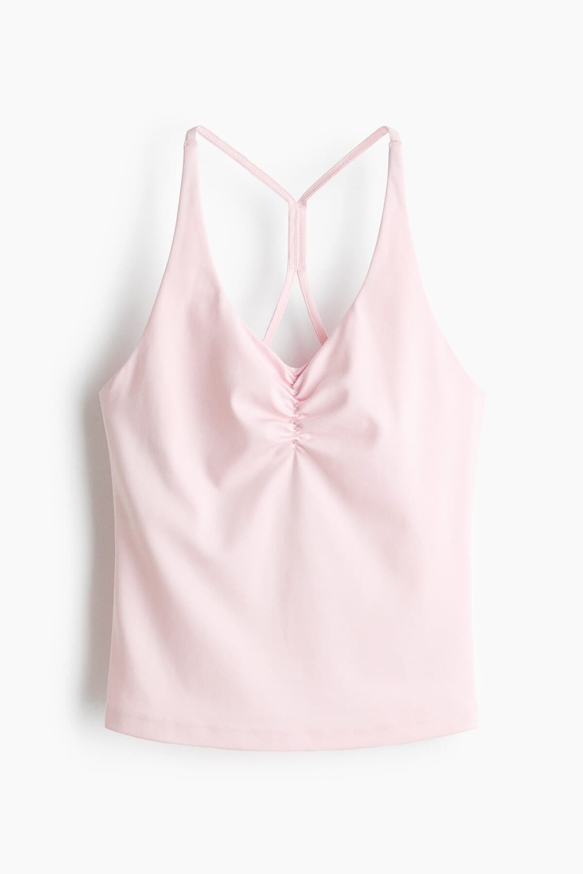زیرپیراهن ورزشی اچ اند ام دخترانه پلی استر صورتی راسته Fitted/فیت ورزش | H&M 1321558 CN — تصویر ۴