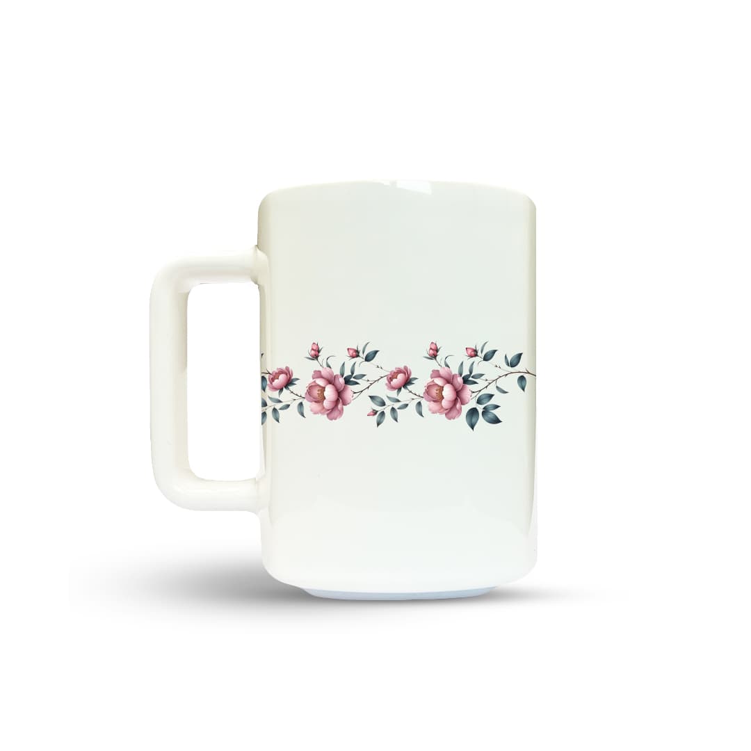 ماگ طرح رز صورتی کد 3040