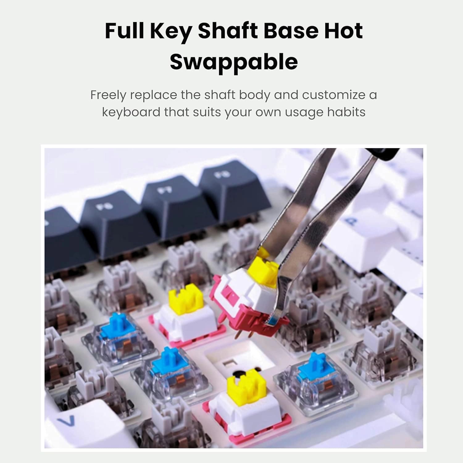 کیبورد بی سیم گیمینگ AULA F87 PRO BLACK SPACE CRYSTAL SWITCH — تصویر ۳