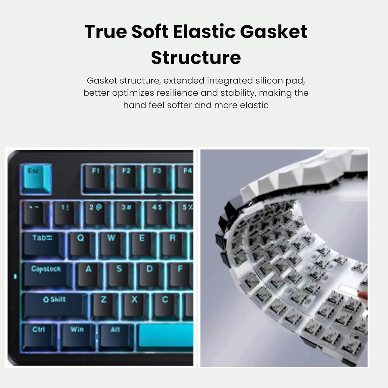 کیبورد بی سیم گیمینگ AULA F87 PRO BLACK SPACE CRYSTAL SWITCH — تصویر ۵
