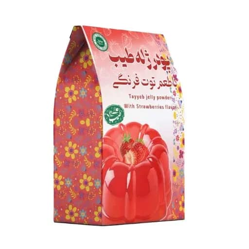 پودر ژله آماده توت فرنگی با ژلاتین حلال