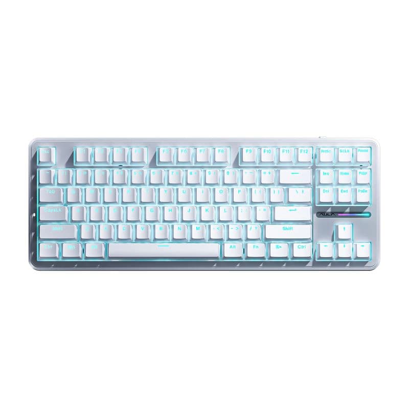 کیبورد بی سیم گیمینگ AULA F87 WHITE+ BLUE+ORANGE NIMBUS SWITCH V3 — تصویر ۵