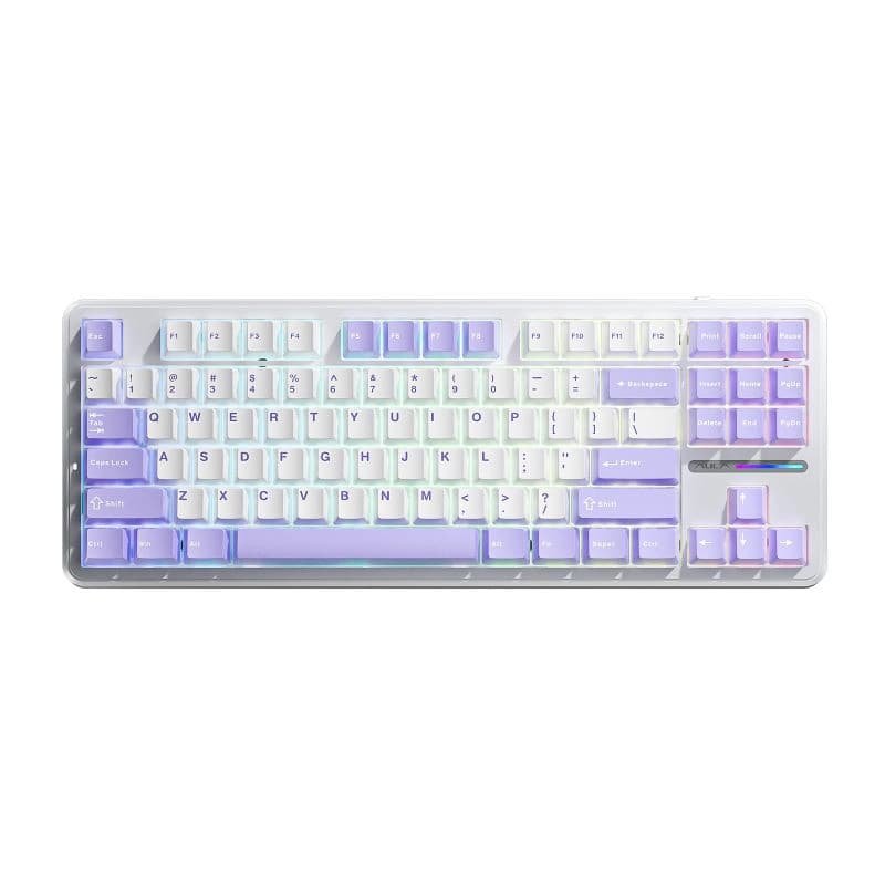کیبورد بی سیم گیمینگ AULA F87 WHITE+ BLUE+ORANGE NIMBUS SWITCH V3 — تصویر ۳