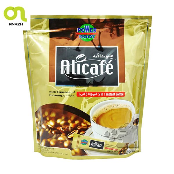 قهوه جینسینگ گلد (طلایی) علی کافه Alicafe مدل 5 در 1-اناژ