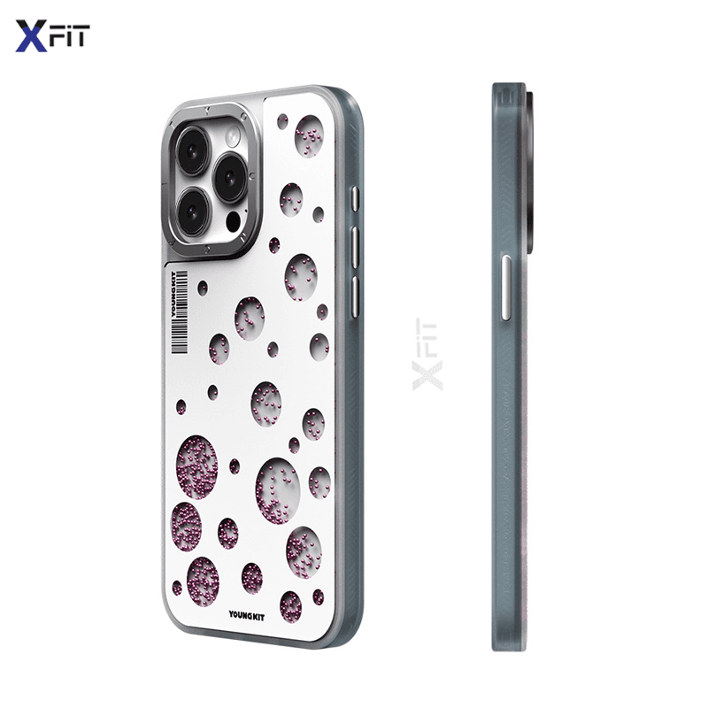 قاب YOUNGKIT یانگکیت White Polka Dots Quicksand Magsafe Series مناسب برای Apple iPhone 15 Pro Max