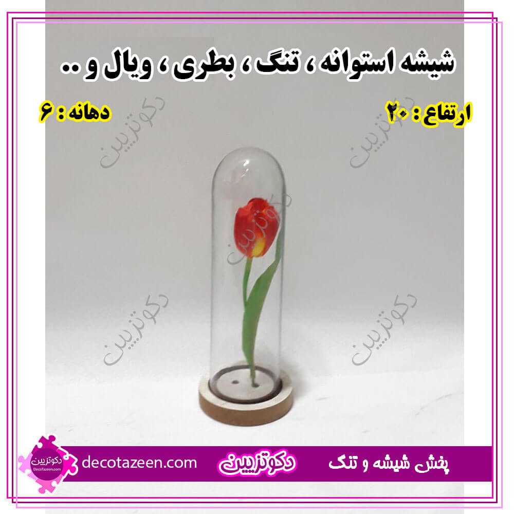 باکس استوانه شیشه ای فانوسی دهانه 6 ارتفاع 20 کارتن 40 تایی 😍 خرید از کارخانه — تصویر ۳