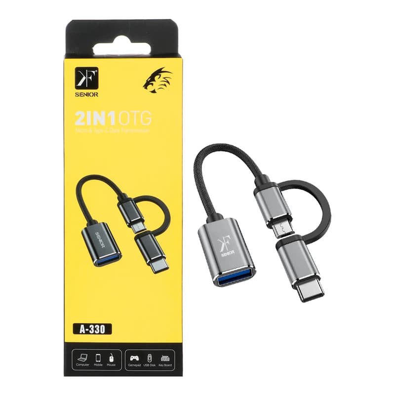 مبدل OTG تایپ سی و USB برند KF Senior مدل A330