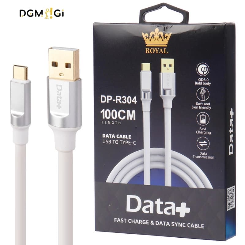 کابل تایپ سی فست شارژ دیتا پلاس Royal DP-R304