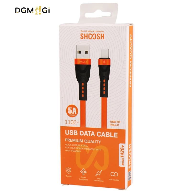 کابل تایپ سی فست شارژ 5 آمپر شوش مدل +SH142C — تصویر ۲