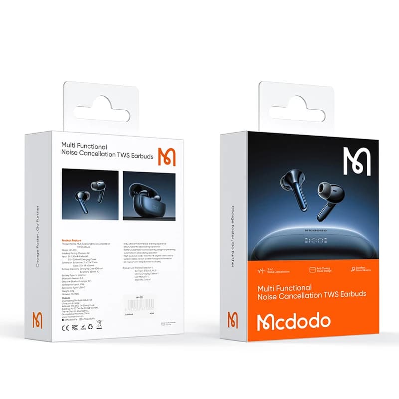 هندزفری بلوتوثی Mcdodo HP-330 با ANC و ENC — تصویر ۳