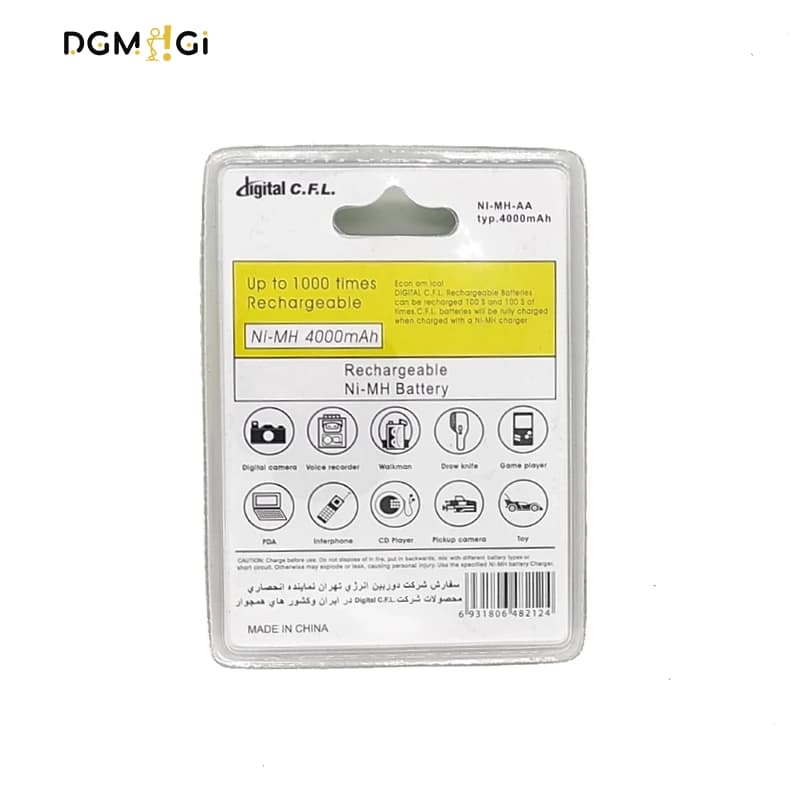 باتری قلمی قابل شارژ دیجیتال سی اف ال Digital C.F.L 4000mah — تصویر ۲