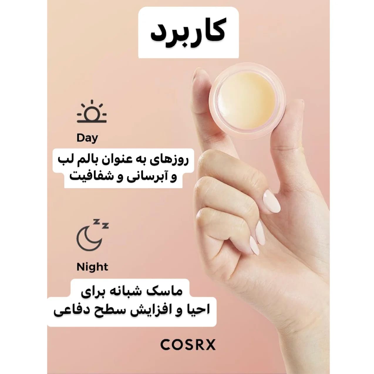 ماسک خواب لب سرامید و شی باتر کوزارکس حجم 20 گرم — تصویر ۲