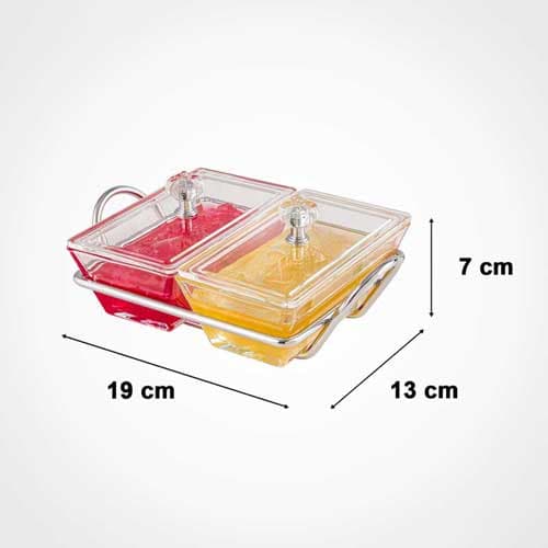 اردوخوری شیشه ای مستطیل 2خانه لیمون 2103 — تصویر ۳