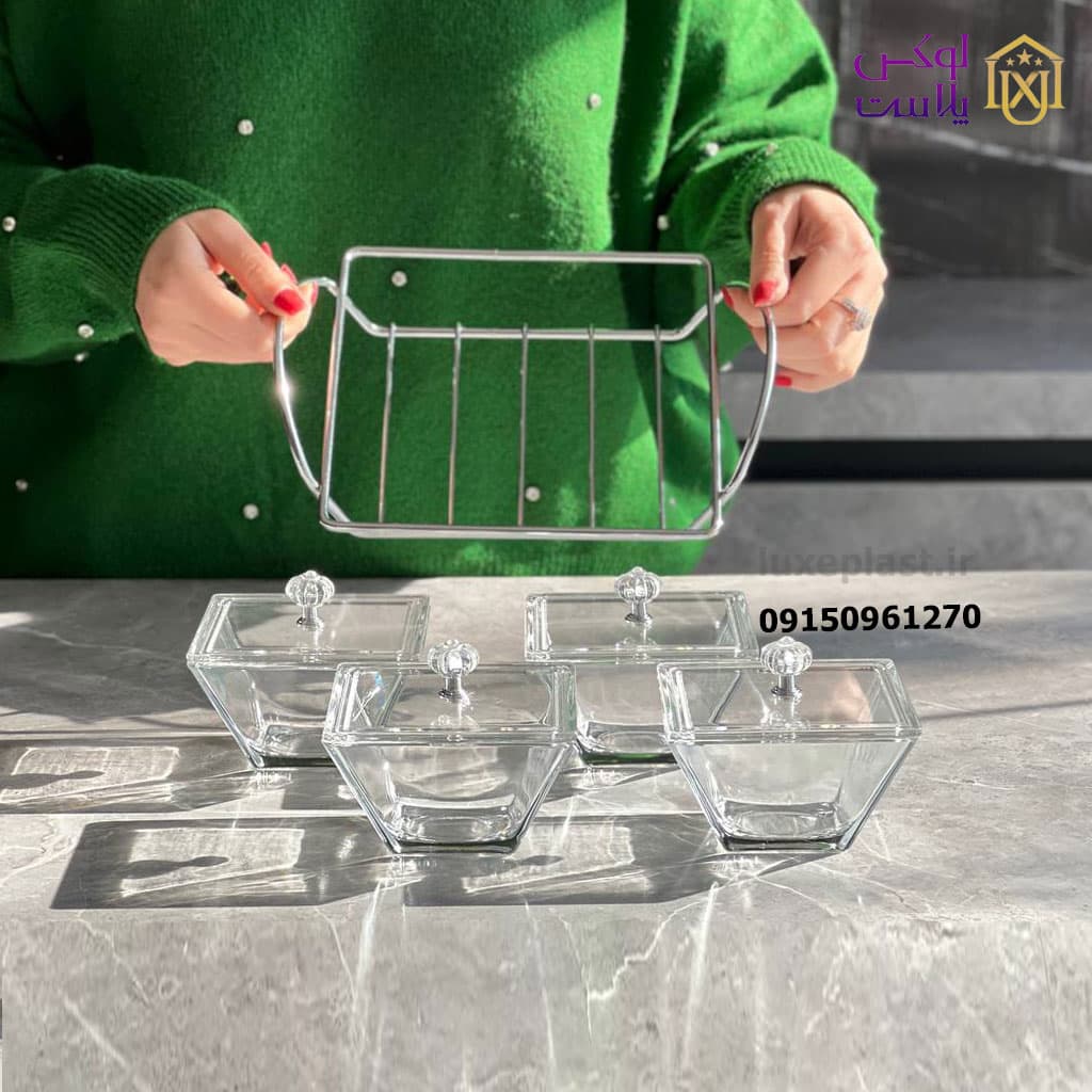 اردوخوری شیشه ای مربع 4خانه لیمون 2108 — تصویر ۱۰