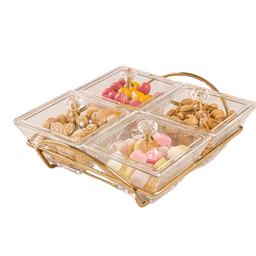 اردوخوری شیشه ای مربع 4خانه لیمون 2108 — تصویر ۲
