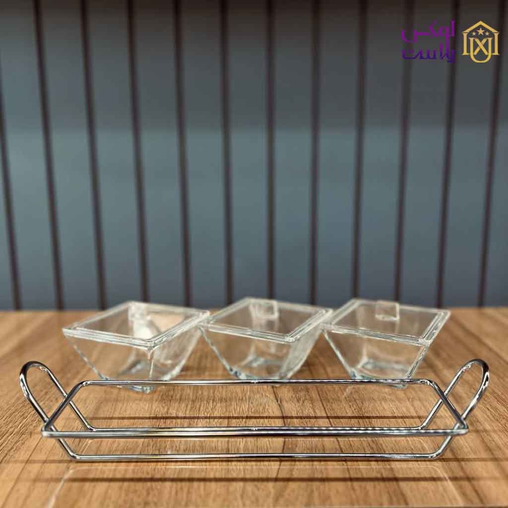 اردوخوری شیشه ای مربع 3خانه لیمون 2107 — تصویر ۷