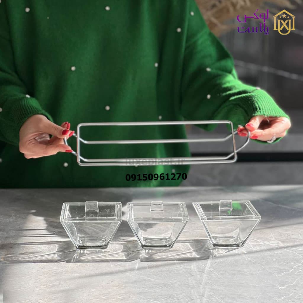 اردوخوری شیشه ای مربع 3خانه لیمون 2107 — تصویر ۱۱