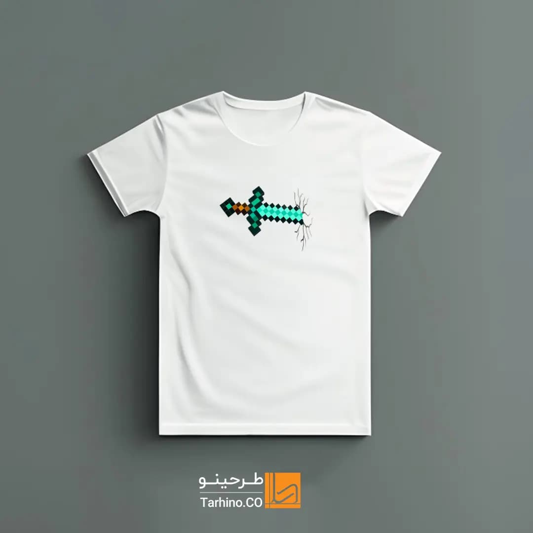 تیشرت با طرح شمشیر بازی ماینکرافت