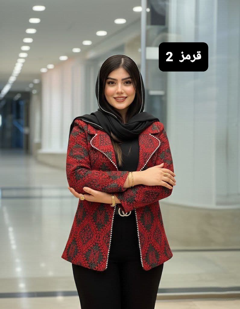 کت یلدایی تافته گرمدار زنانه با نوار مروارید | سایز 36 تا 46