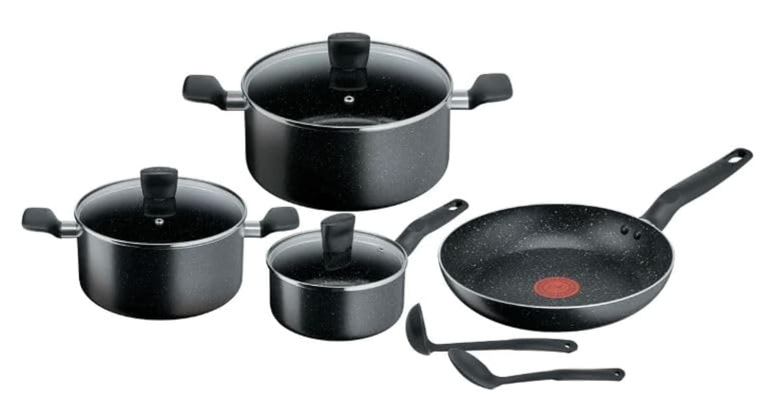 سرویس قابلمه 9 پارچه تفال مدل دارک استون ساخت چین Tefal Dark Stone 9 pc set B491S985 — تصویر ۲