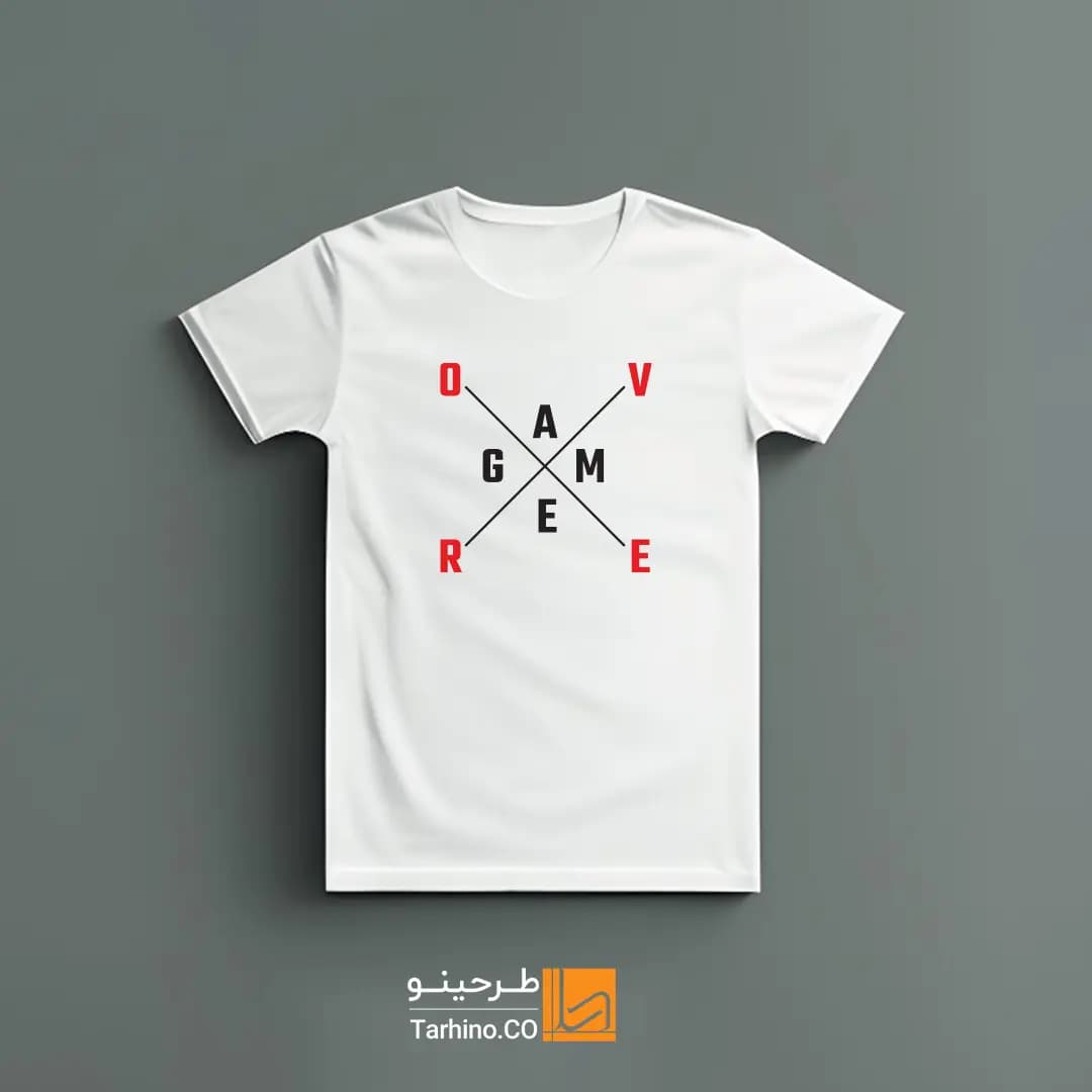 تیشرت طرحدار گیمر با طرح Game Over