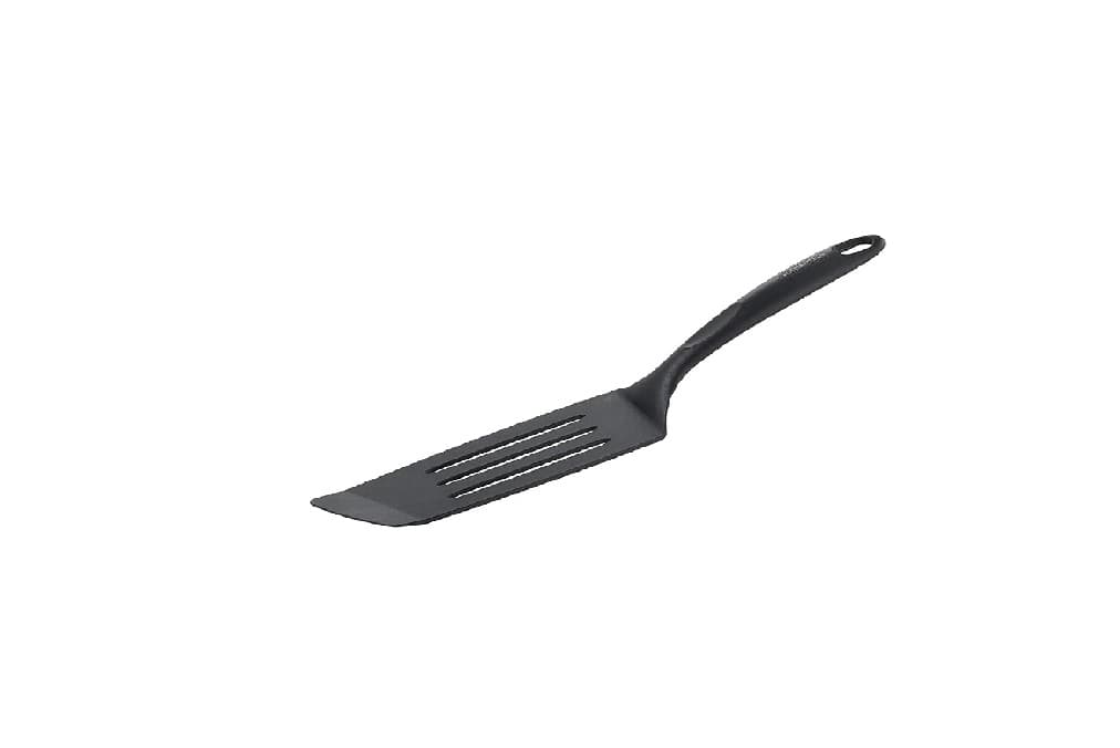 کفگیر ماهی بلند تفال سیلکونی ساخت فرانسه TEFAL Bienvenue Kitchen Tools Long Spatula, Black, Plastic, 2744112