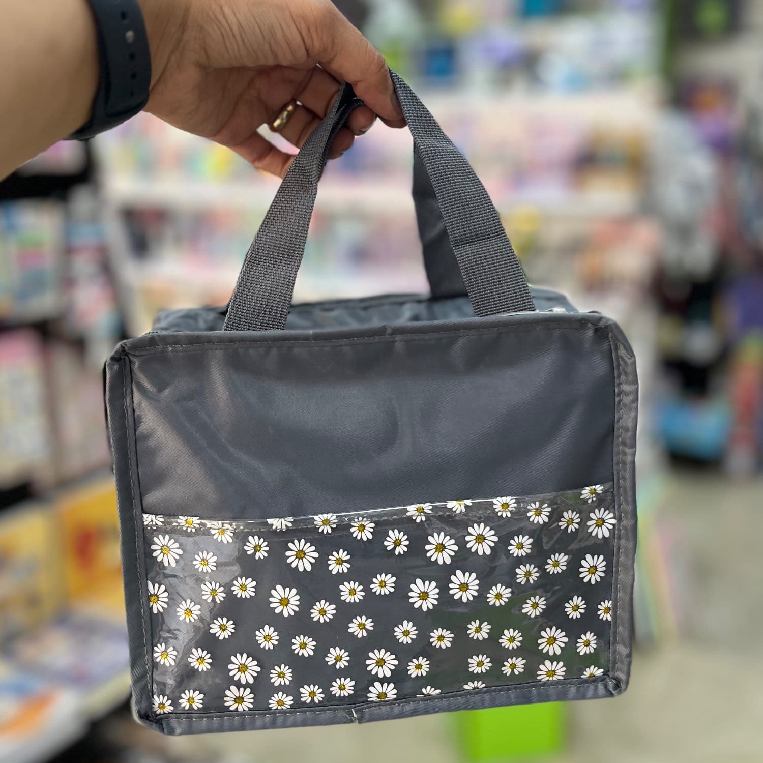 کیف ظرف غذا طرح گل طوسی