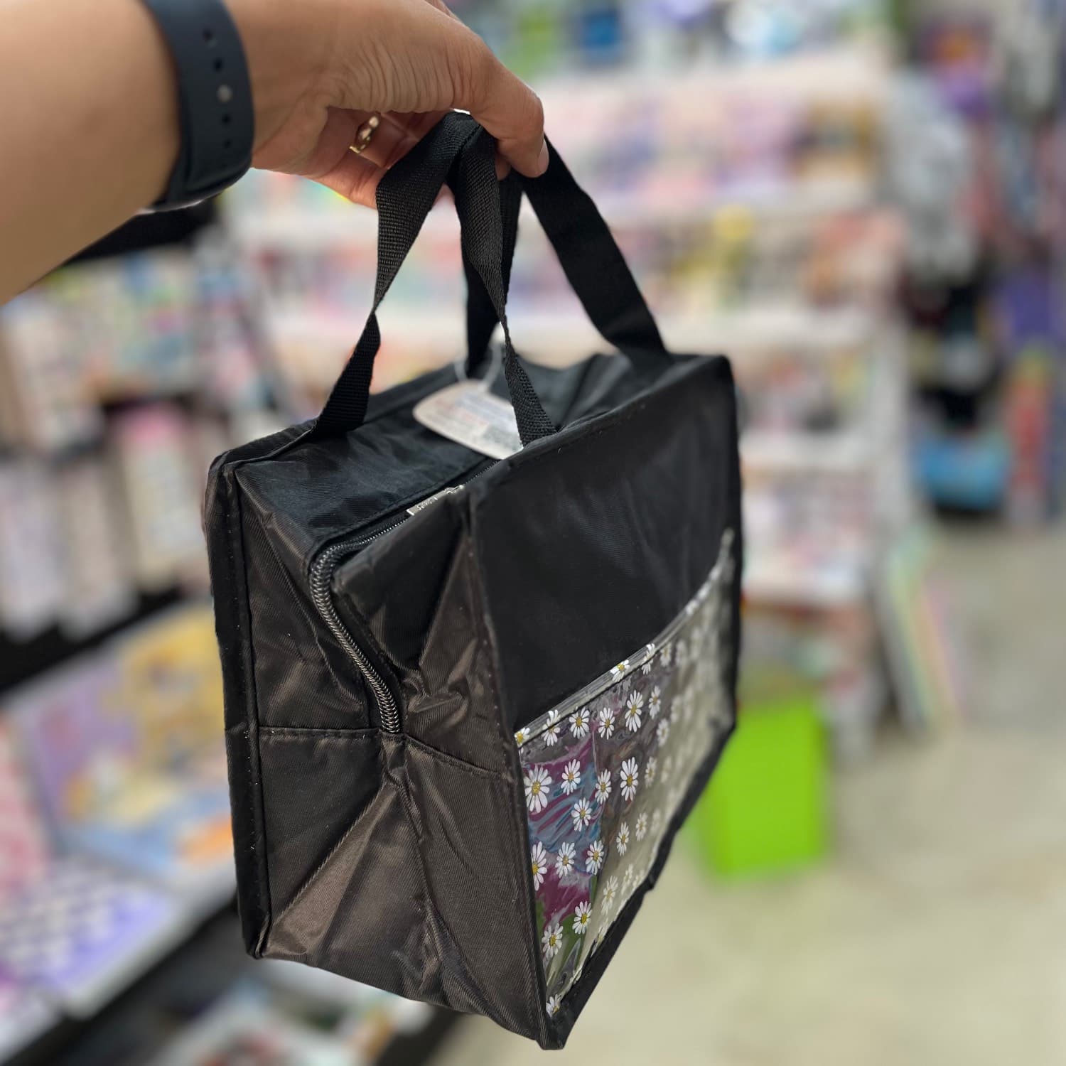 کیف ظرف غذا طرح گل مشکی — تصویر ۲