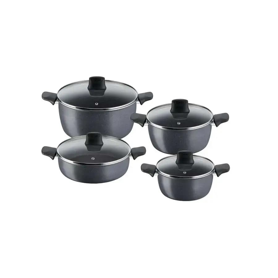 سرویس قابلمه 8 پارچه تفال سرامیکی هارد استون ساخت فرانسه TEFAL HARD STONE 8 PCS D4549283