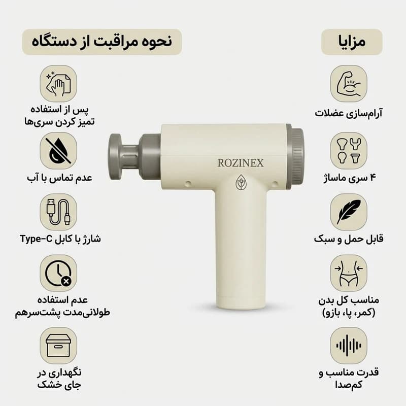 ماساژور برقی روزینکس مدل YX720 — تصویر ۴