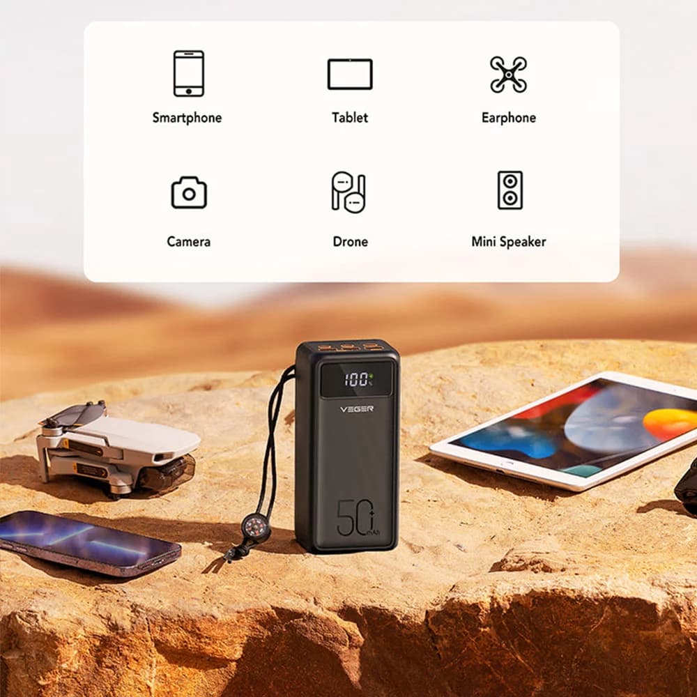 پاور بانک کمپینگ وگر مدل VEGER Tank Lite 50000mAh 22.5W Camping Power Bank — تصویر ۱۰