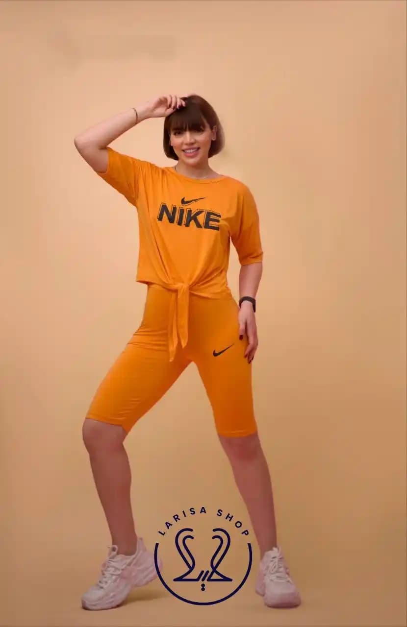 ست تاپ جلو گره و شلوارک NIKE