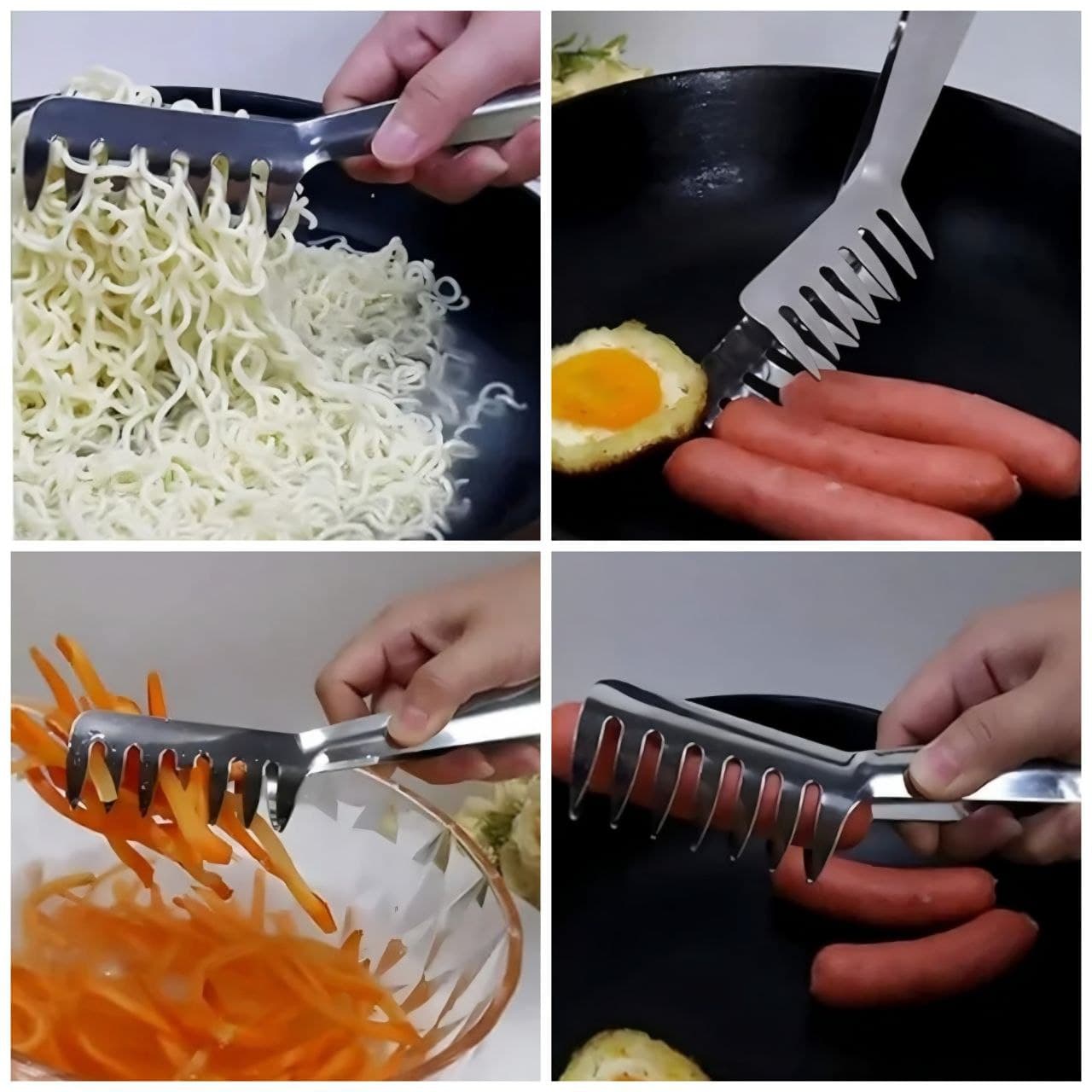 انبر سالاد چنگکی استیل Shengya — تصویر ۴