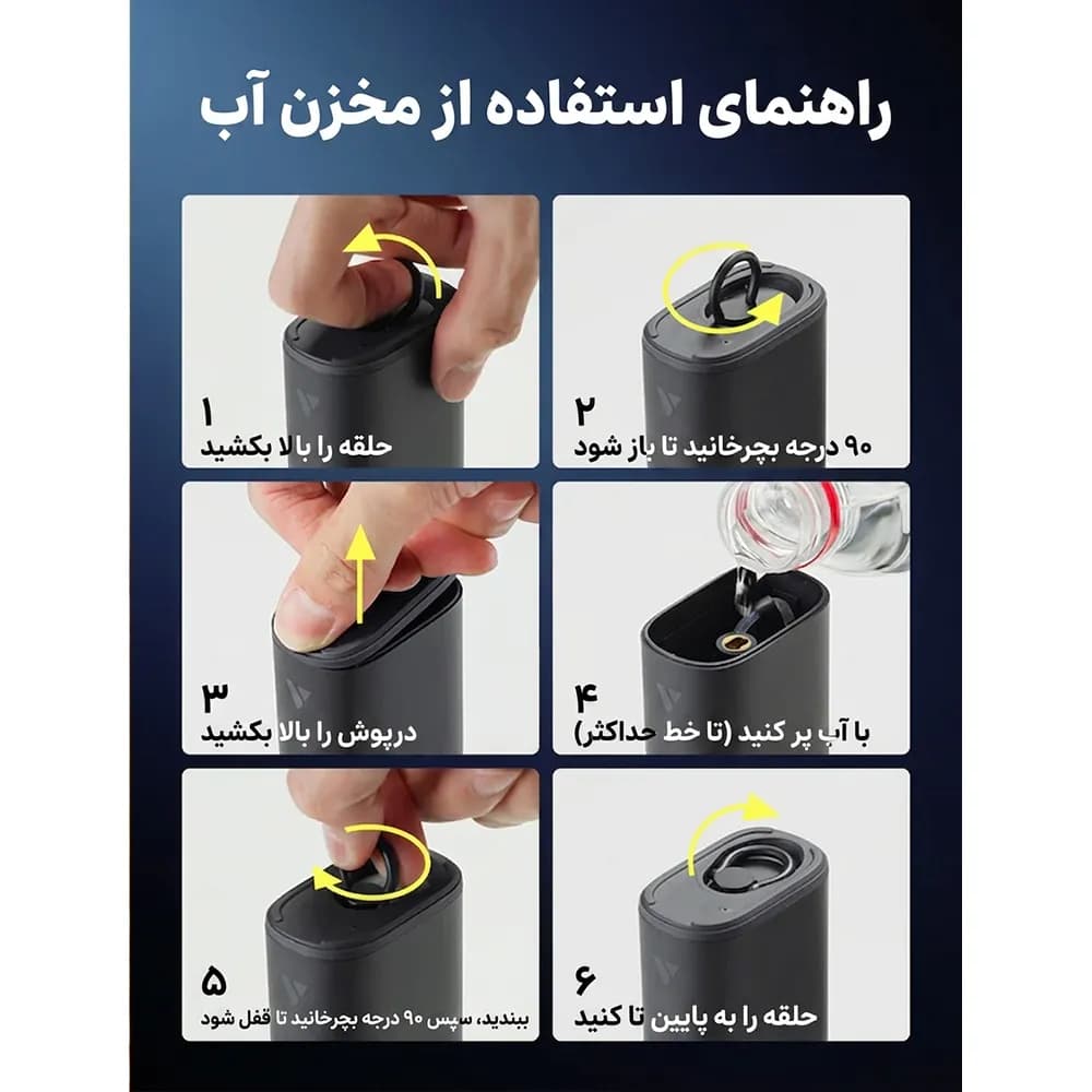 پنکه دستی شارژی و مه پاش Aecooly Cold Air — تصویر ۶