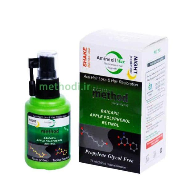 لوسیون ضد ریزش مو و تقویت کننده شب متد حجم 75 میلی لیتر method