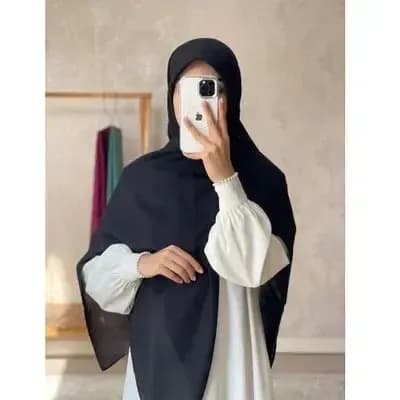 روسری سوپر نخ ساده قواره بزرگ منگوله دار مشکی و سورمه ای