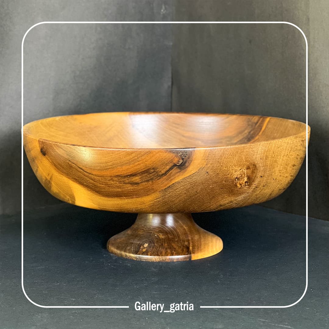 میوه خوری پایه دار چوبی سایز 1 (قطر 29) — تصویر ۴