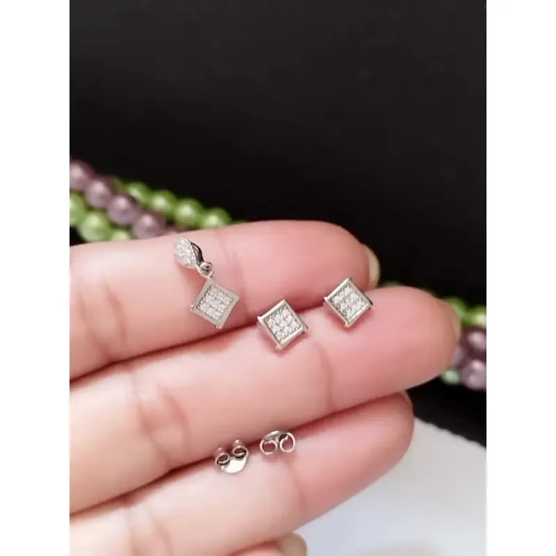 نیمست نقره عیار 925 طرح جواهر مینیمال و شیک — تصویر ۵