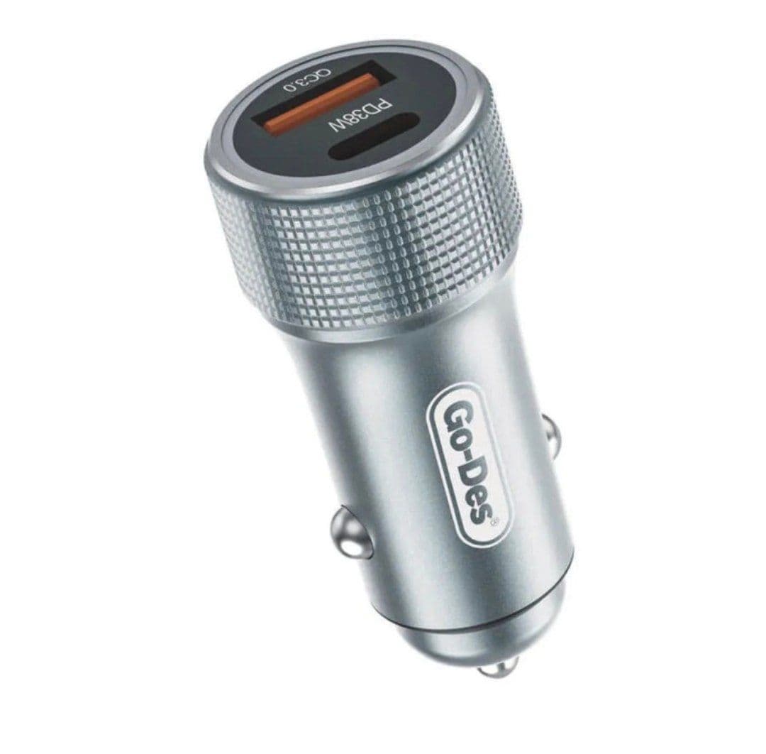 شارژر فندکی خودرو Go-Des مدل GD-QC2018 دو پورت 38 وات