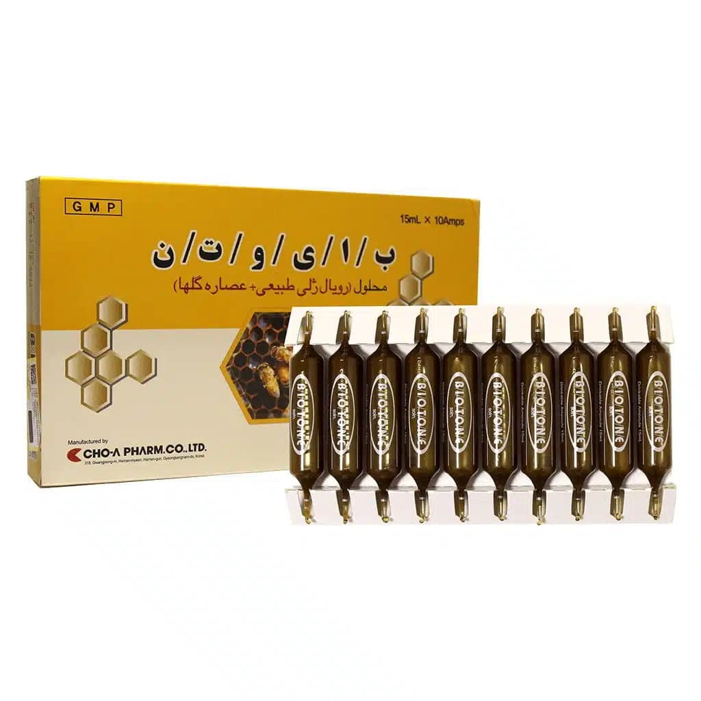 محلول خوراکی بایوتن ( رویال ژلی طبیعی+عصاره گلها) چو آ فارم 10 عددی