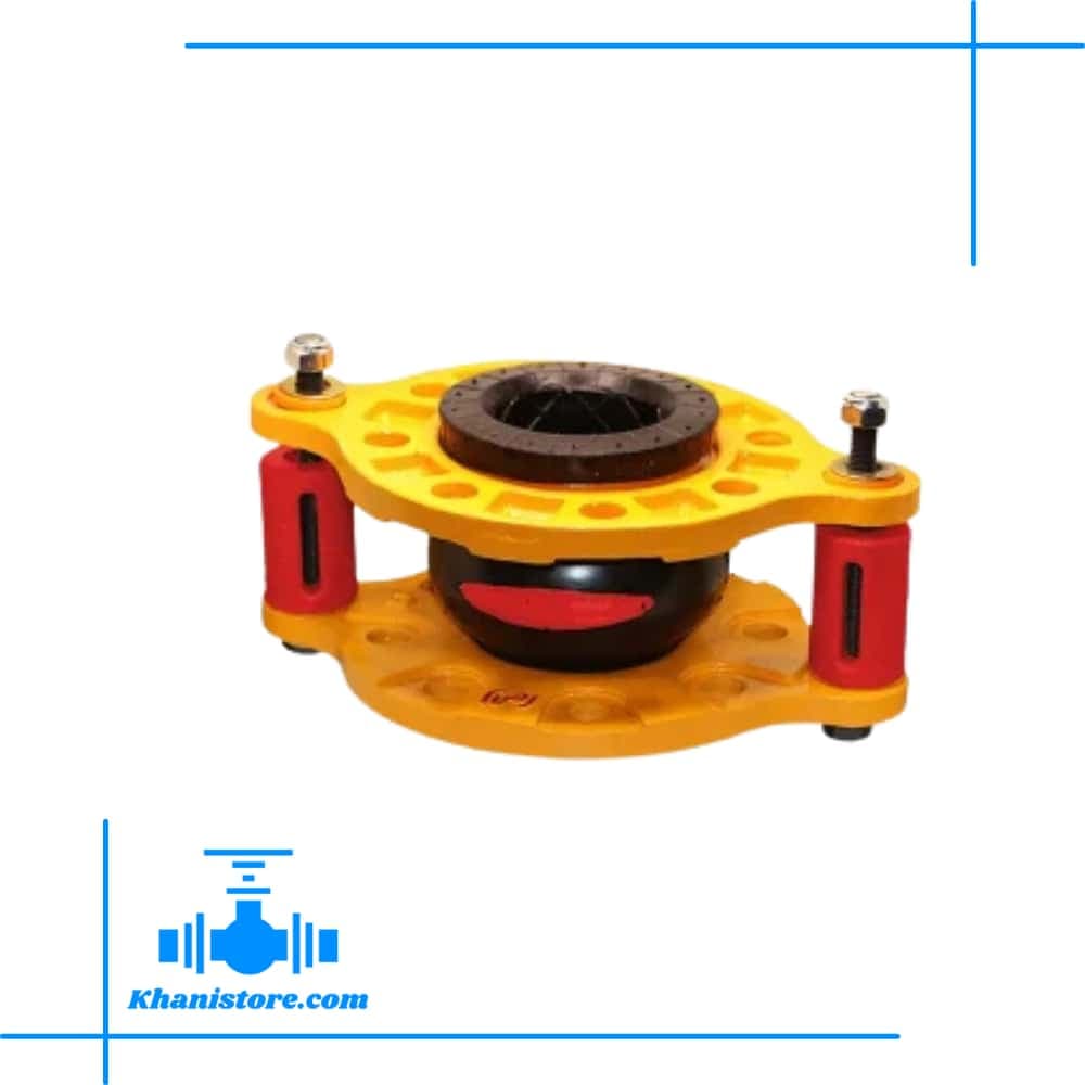 لرزه گیر لاستیکی مهاردار قرمز 3 اینچ PN10 ارتعاشات صنعتی ایران