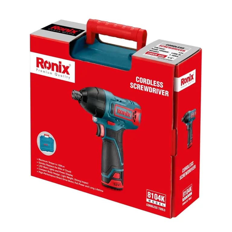 کیت پیچ گوشتی چکشی شارژی 12 ولت – 8104K رونیکس