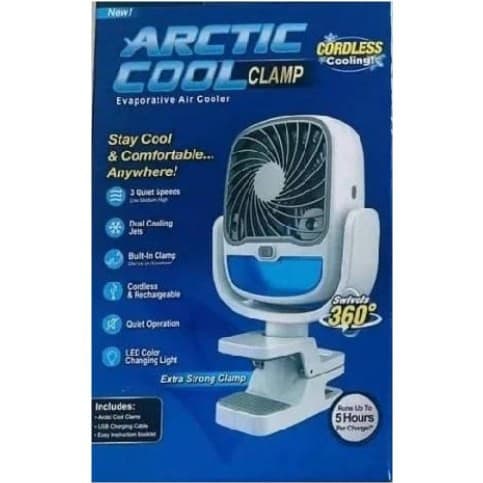 پنکه شارژی پرقدرت بی صدا مدل ARCTIC COOL CLAMP(اورجینال)