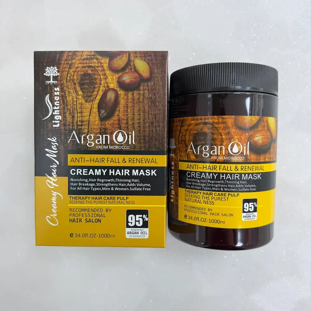 ماسک مو تقویت‌کننده لایتنس مدل روغن آرگان ۱۰۰۰ میل | Lightness Argan Oil Hair Mask 1000ml