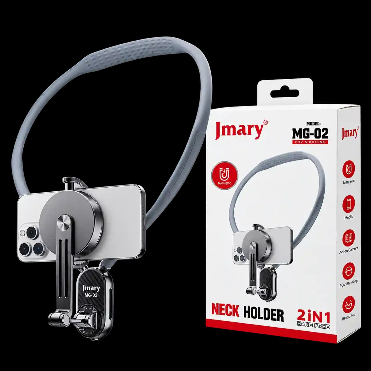 هولدر گردنی موبایل و اکشن کمرا جیماری Jmary MG-01 — تصویر ۳