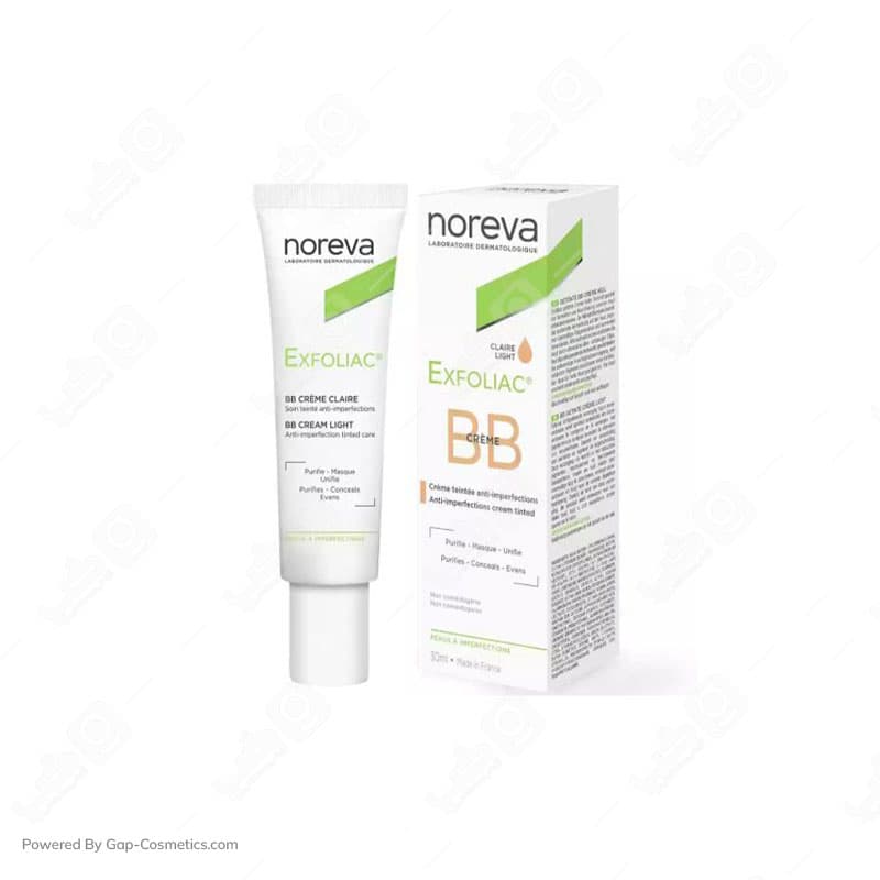 بی بی کرم ضد جوش نوروا(اکتی پور)NOREVA BB CRÈME مدل اکسفولیاک EXFOLIAC مناسب پوست های مختلط، چرب و مستعد جوش حجم 30 میلی لیتر